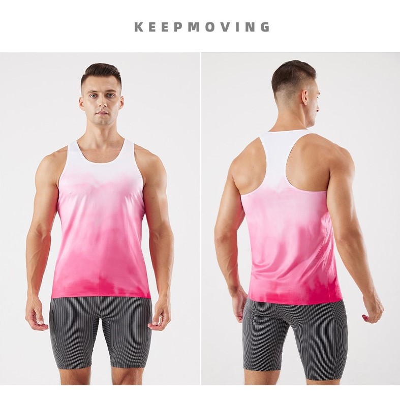 Áo Singlet chạy bộ OnStep Running Gadient thoáng khí nhanh khô dành cho Nam