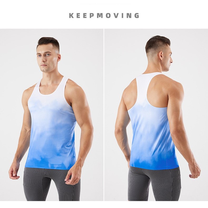 Áo Singlet chạy bộ OnStep Running Gadient thoáng khí nhanh khô dành cho Nam