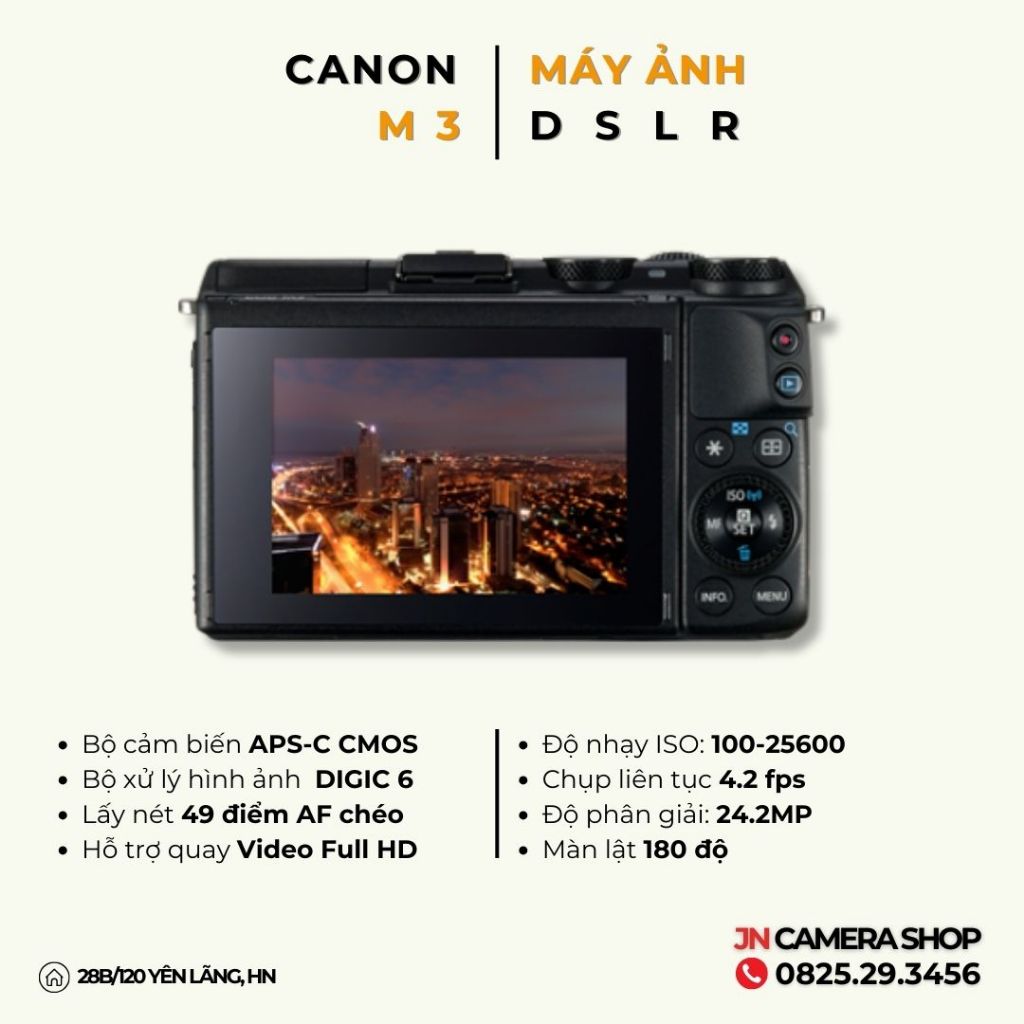Bộ máy ảnh Canon EOS M3 Kit 15-45mm IS STM
