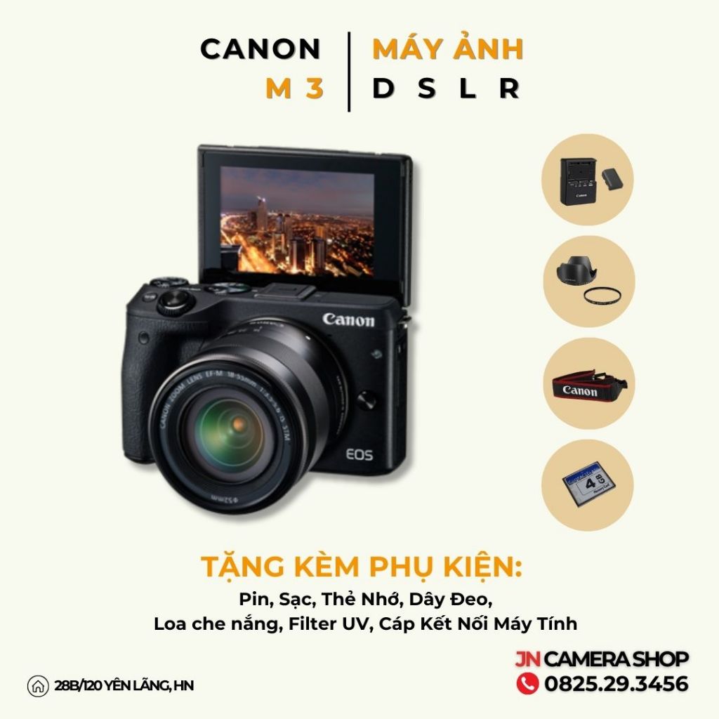 Bộ máy ảnh Canon EOS M3 Kit 15-45mm IS STM