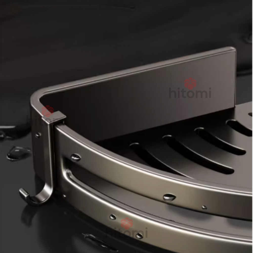 Kệ nhà tắm dán tường chất liệu nhôm không gỉ để đồ tiện lợi kệ góc nhà tắm đa năng HITOMI K152 K153