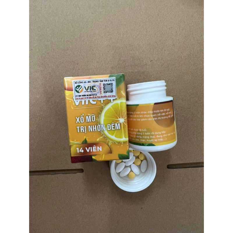 Viên xổ mỡ xiết eo ban đêm vitc++ chính hãng hộp 14 viên