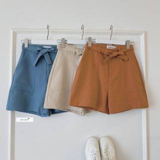 Quần short nơ eo nữ ống rộng nhiennhienvintage BQ51