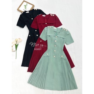 Đầm đi tiệc bigsize Maihouse cổ tim dáng ôm đính cúc kiểu chất lụa phù hợp công sở đi chơi cafe sang chảnh - D2857