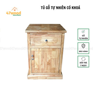 Tủ hồ sơ 1 cánh cửa 1 hộc có chìa khoá - Tủ đầu giường đa năng chắc chắn 47wood