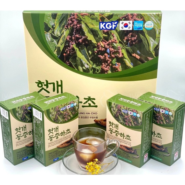 Nước Hồng Sâm Mát Gan Đông Trùng Hạ Thảo KGF Hàn Quốc, Hộp 30 Gói x 50ml
