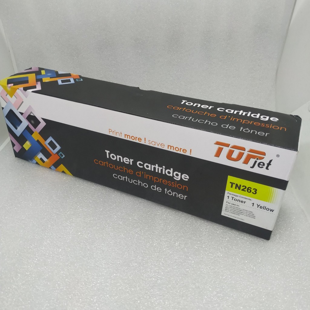 Hộp mực TN263 BK/C/Y/M TOPJET dùng cho máy in Brother HL 3230CDN, DCP 3551CDW, MFC 3750CDW giá rẻ