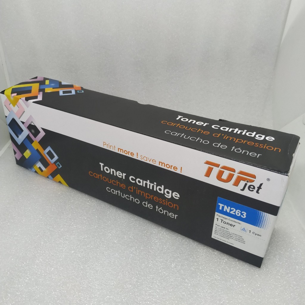 Hộp mực TN263 BK/C/Y/M TOPJET dùng cho máy in Brother HL 3230CDN, DCP 3551CDW, MFC 3750CDW giá rẻ