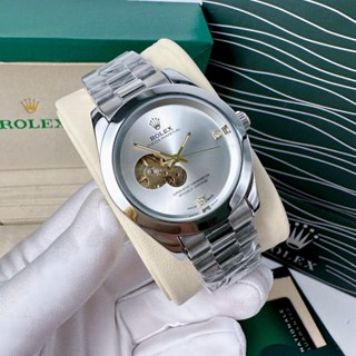 [MÁY CƠ] Đồng hồ RL Nam Mẫu Mới Dây Thép Đúc Không Vạch Số (BẢO HÀNH 2 NĂM)