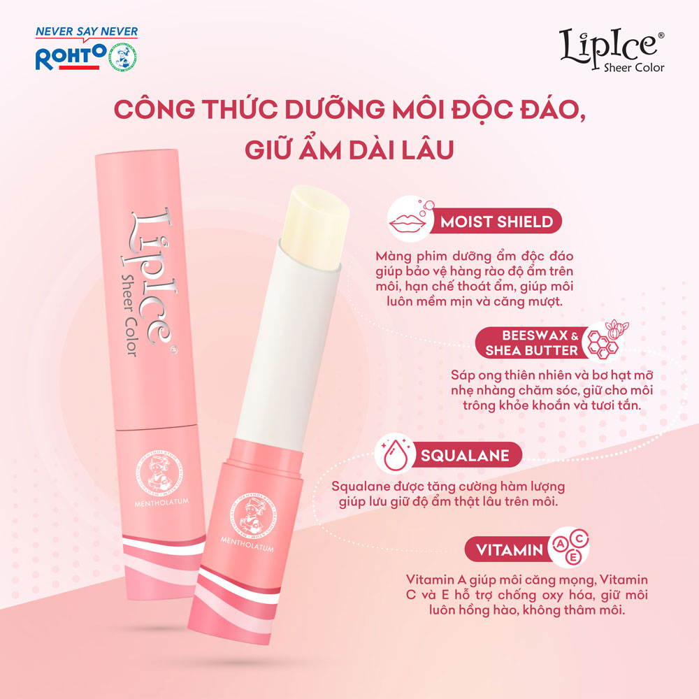 Son Dưỡng Hiệu Chỉnh Sắc Môi Hồng Tự Nhiên Lipice Sheer Color 2.4g