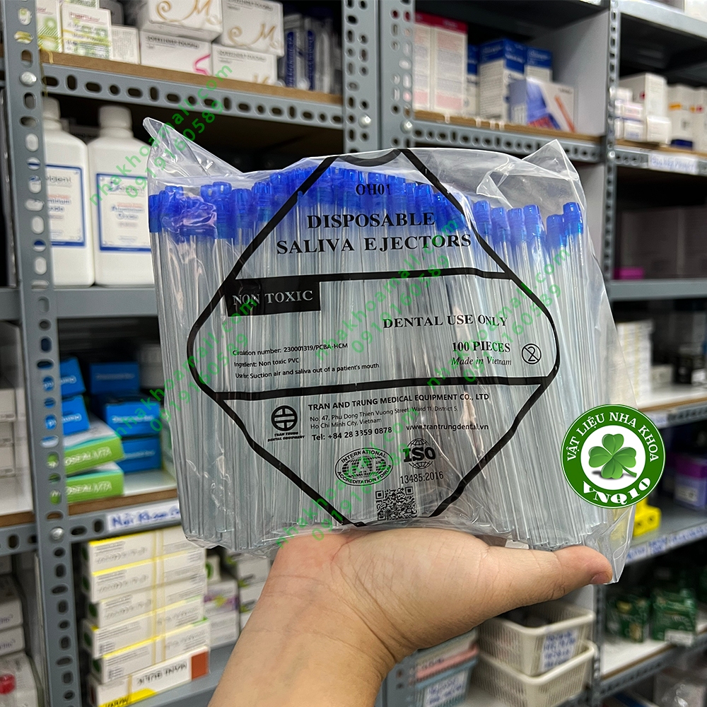 Ống hút nước bọt Việt Nam dùng trong nha khoa - Gói 100 cái