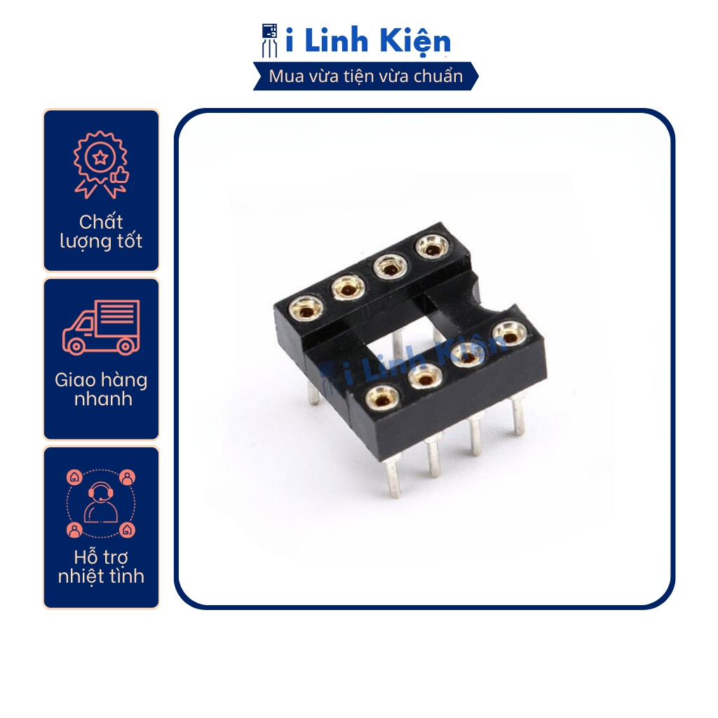 Đế IC 8 chân DIP-8 loại tròn chất lượng tốt