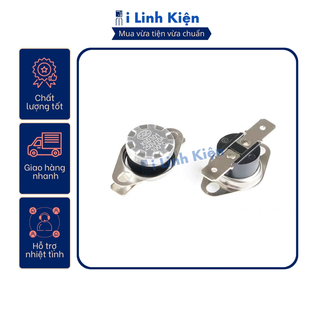 Relay nhiệt , rơ le KSD301 10A 250V thường đóng từ 115-180 độ.