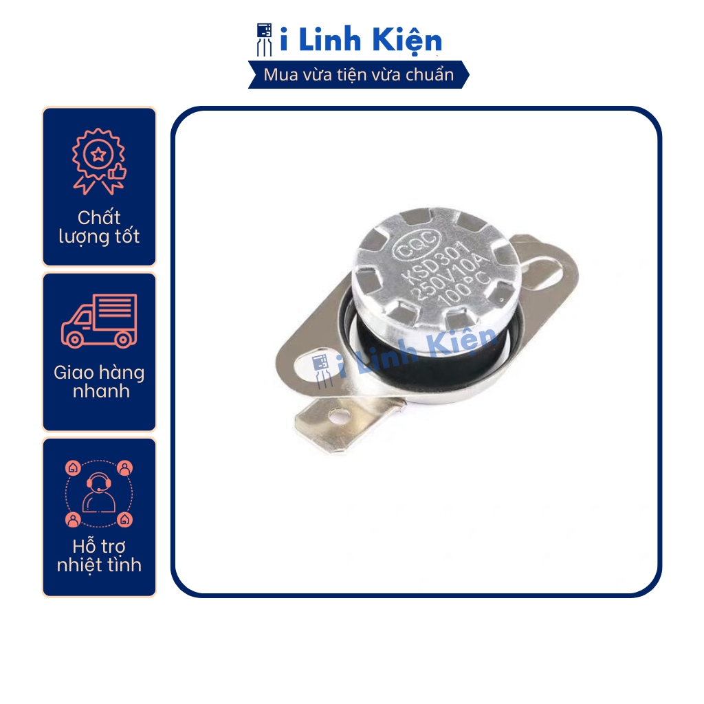 Relay nhiệt , rơ le KSD301 10A 250V thường đóng từ 115-180 độ.