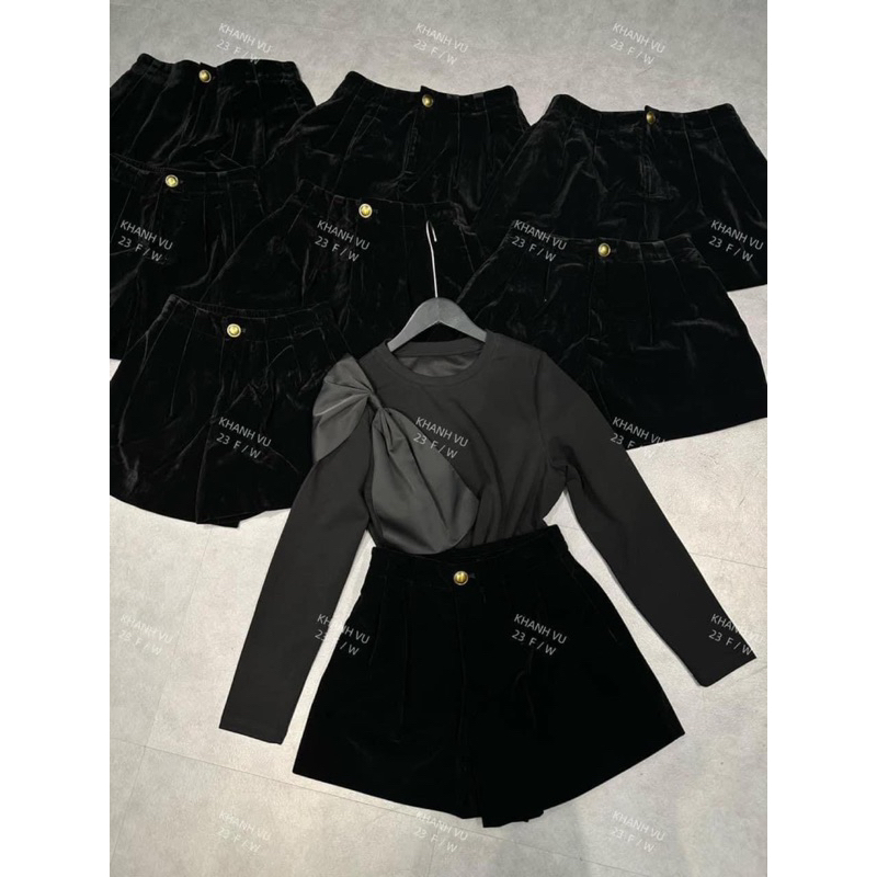 QUẦN SOOC NHUNG 1 KHUY CHUN SAU CẠP CAO HÀNG QCL1 MS22566