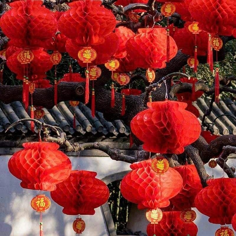 Đèn lồng tổ ong chữ phúc trang trí lễ tết hàng loại 1