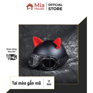 Tai mèo cực cute, cực cool gắn mũ bảo hiểm