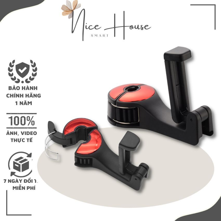 Móc treo đồ ô tô đa năng cao cấp siêu chắc chắn dùng làm giá đỡ điện thoại gài sau ghế bền đẹp giá rẻ chất lượng