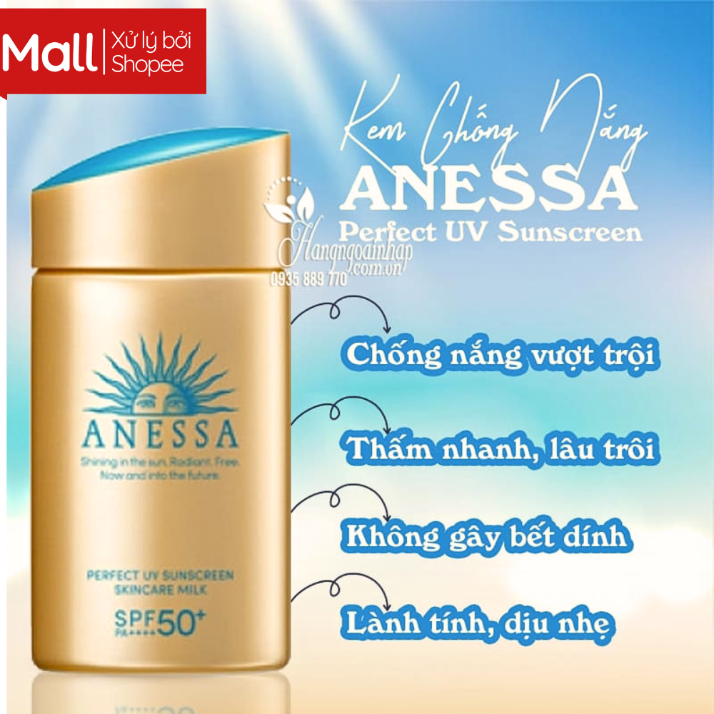 Kem chống nắng Anessa Perfect UV Sunscreen Skincare Milk SPF 50+ PA++++ 60ml