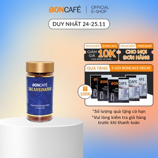 Cà phê Decaf hòa tan nguyên chất hương vị đậm đà Boncafé Decaffeinated lọ 100g