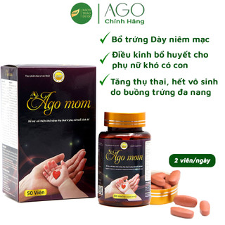 Viên bổ trứng Ago Mom tăng thụ thai, dày niêm mạc chống lưu sảy, vô sinh hiếm muộn do buồng trứng đa nang (50 viên)