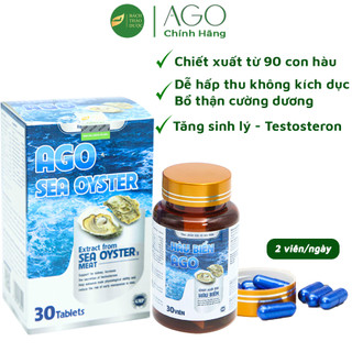 Viên tinh Hàu biển Ago bổ thận tráng dương, tăng tiết testosteron, tăng X90 sinh lý nam an toàn (30 viên)