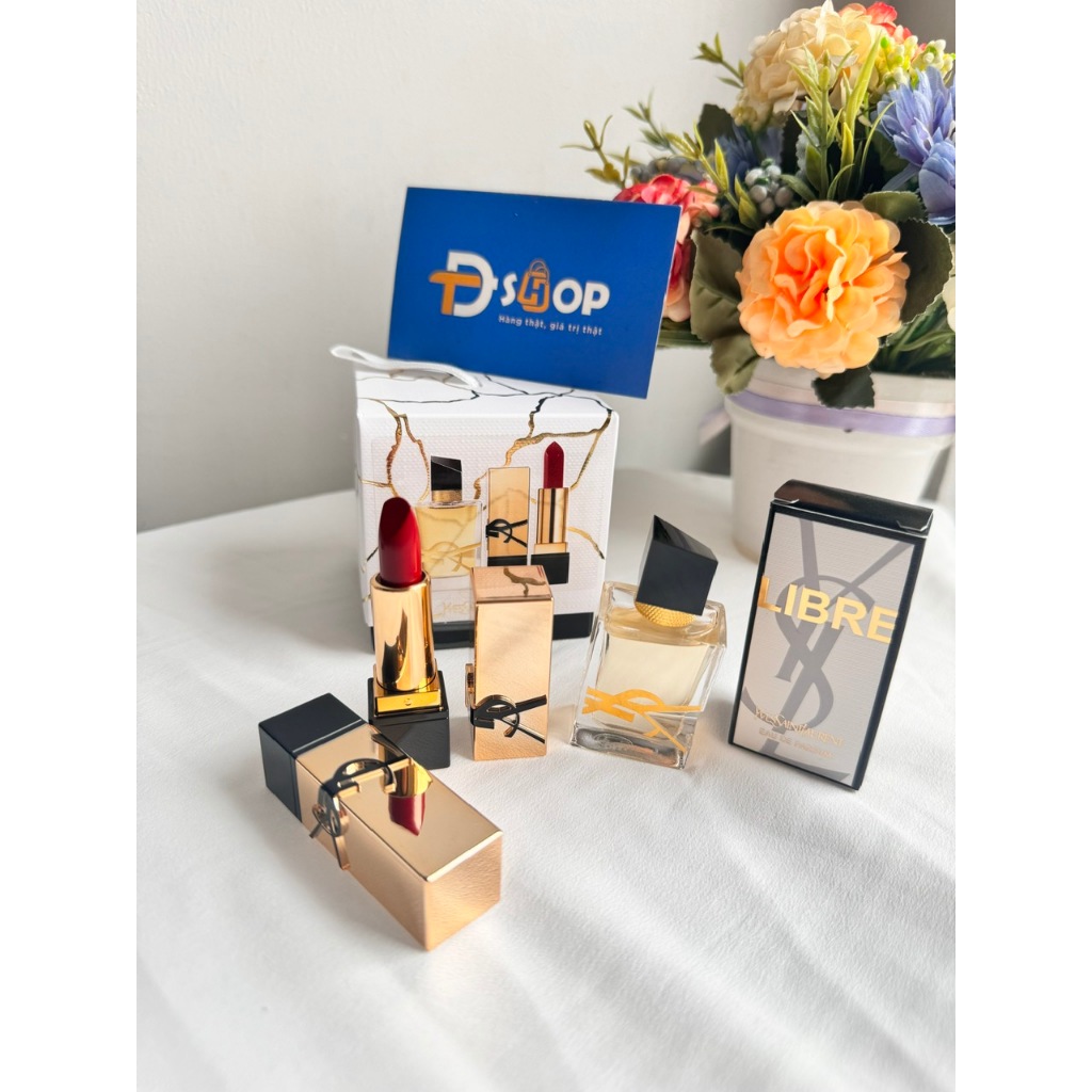 Set Yves Saint Laurent YSL Nước Hoa Nữ Libre EDP 7.5ml + Son YSL Rouge Pur Couture 1.3g