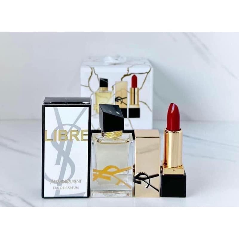Set Yves Saint Laurent YSL Nước Hoa Nữ Libre EDP 7.5ml + Son YSL Rouge Pur Couture 1.3g