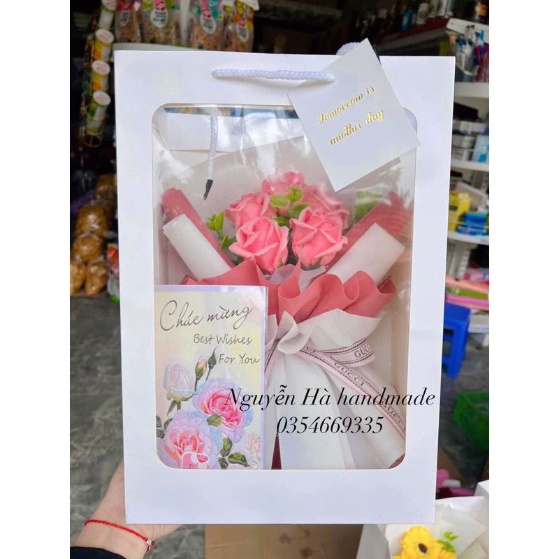Cốt giấy Hàn cắm 3 bông sáp