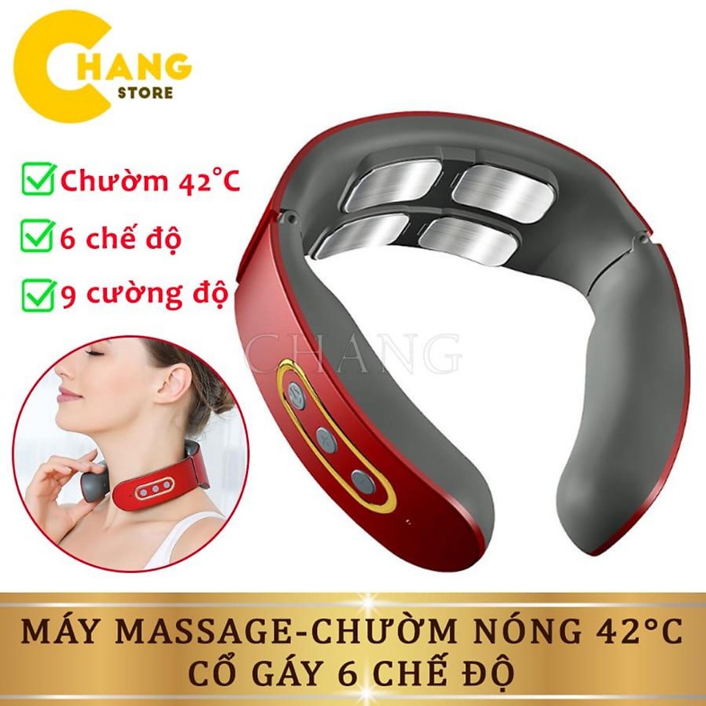 Máy Massage Cổ Xung Điện Trị Liệu Đa Năng Cao Cấp - Máy 6 Chế Độ Sạc USB Công Nghệ Thông Minh - MC6