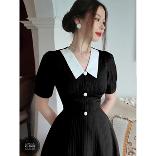 Đầm tơ nút bọc (sp877)