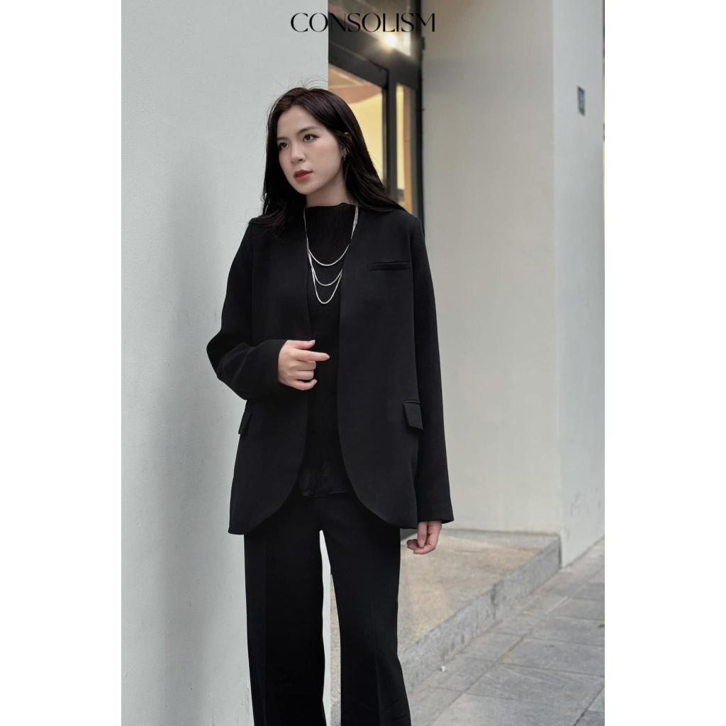 Áo blazer Helen trắng đen thiết kế cao cấp A109