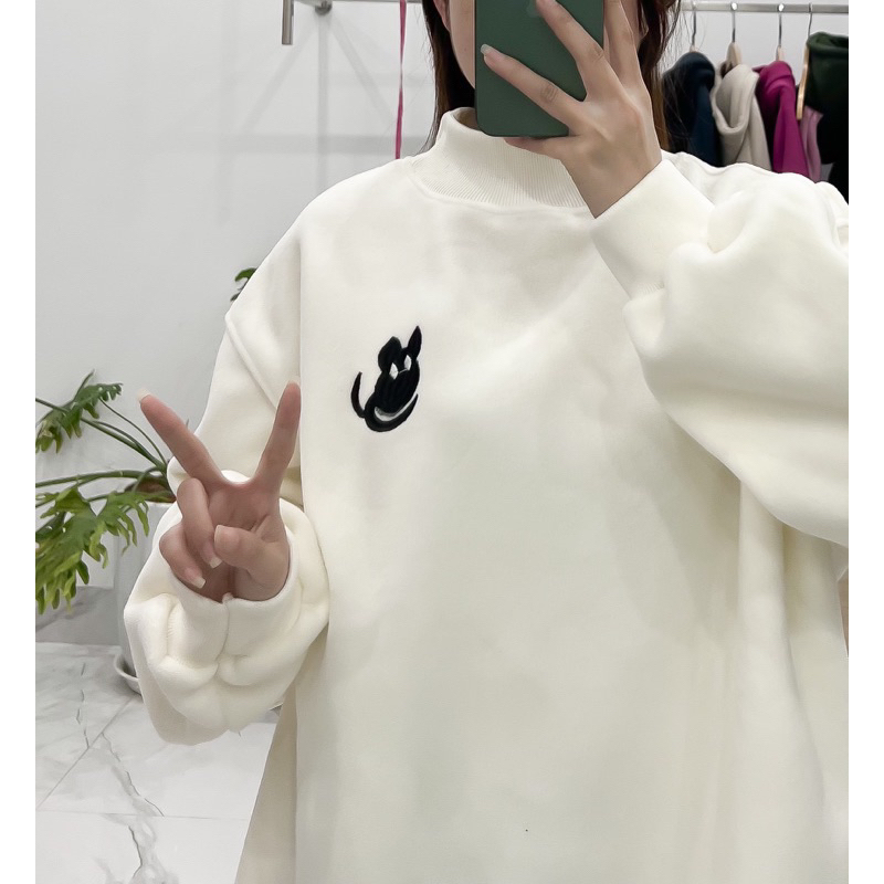 Áo Sweater Trơn Nỉ Bông Form Rộng Nam Nữ Unisex Dáng Oversize