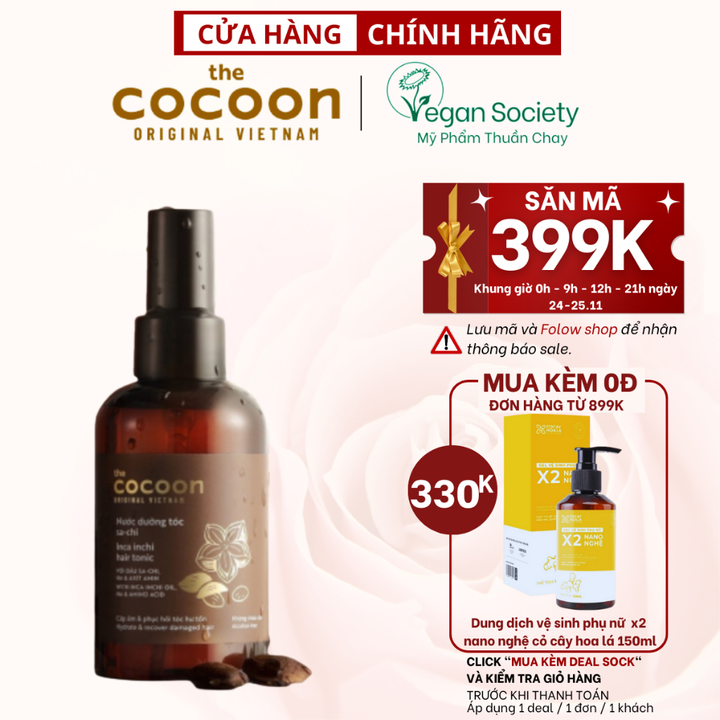 Nước xịt dưỡng tóc SACHI 140ml Cocoon