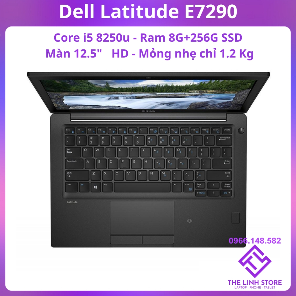 Laptop Dell Latitude E7290 màn 12.5 inch - Core i5 8250u 8G 256G SSD
