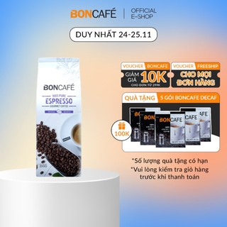 Cà phê hạt nguyên chất Arabica rang đậm Espresso Boncafé Gourrmet 500g/gói - Cà phê pha phin, pha espresso
