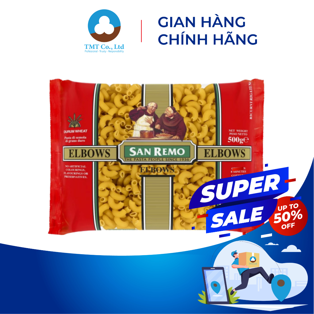 Nui ống Elbows thương hiệu San Remo N0.35 gói 500g