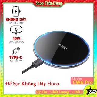 Đế sạc không dây hoco cw6 pro hỗ trợ sạc nhanh 15w tương thích mợi dòng điện thoại hỗ trợ sạc không dây