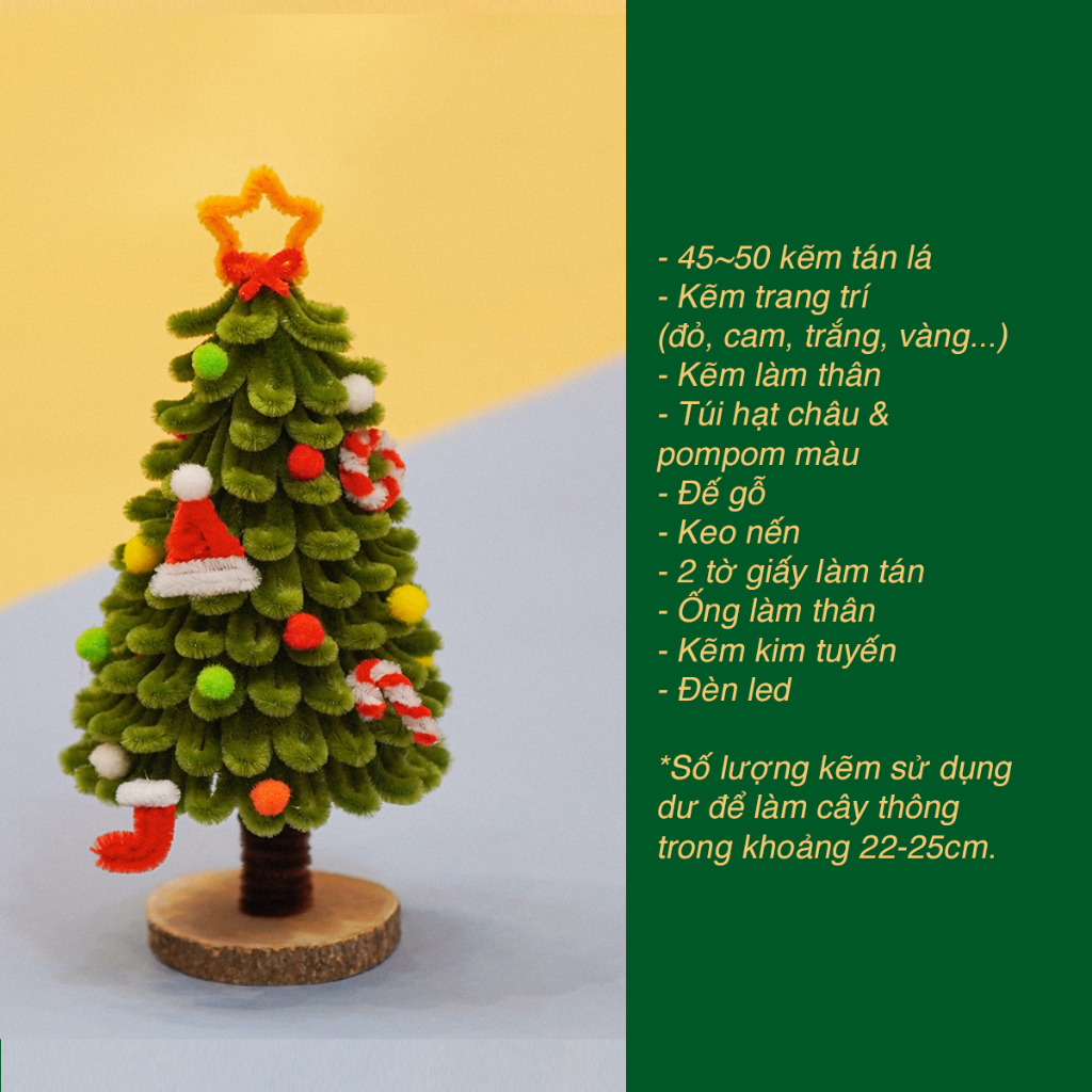 - Set nguyên liệu làm cây thông noel kẽm nhung nhiều mẫu Mua Tất