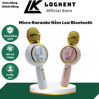 Micro Karaoke Cho Bé Kèm Loa Bluetooth Không Dây  Hình Thỏ Âm Thanh Trầm Ấm Thích Hợp Trẻ Tập Hát, An Toàn(LOGKENT)