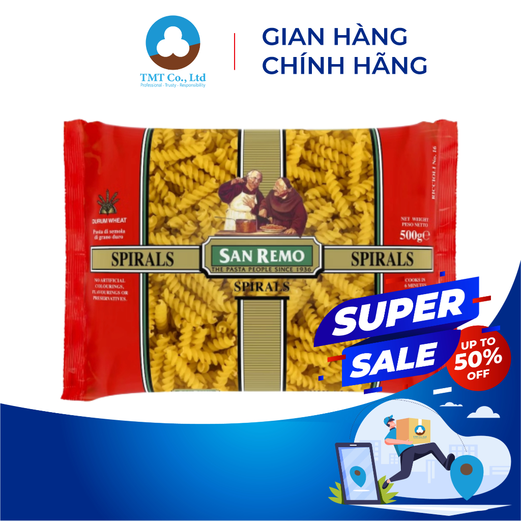 Nui xoắn Spirals thương hiệu San Remo (500G X 12) No.16