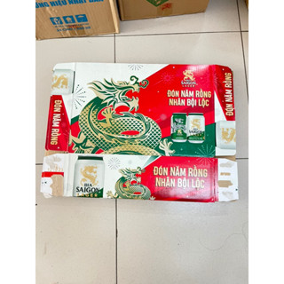 Combo 10 vỏ thùng bia gói hàng các loại Sài Gòn, Tiger, Heniken mới đẹp, chắc chắn.