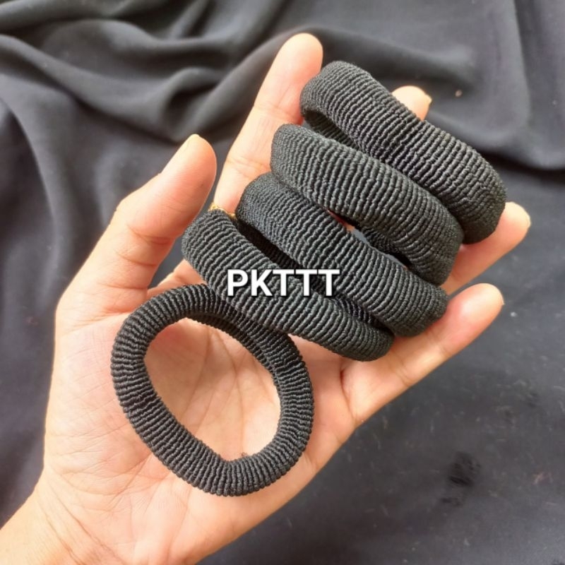 Túi 10 thun cột tóc trơn màu đen