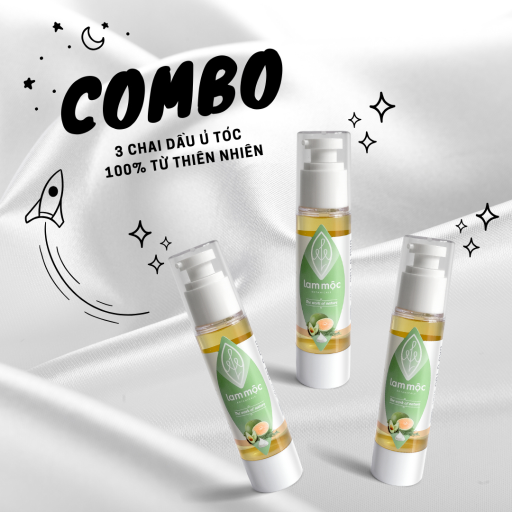 Lam Mộc - Combo 3 ủ hấp tóc kích mọc tóc 50ml