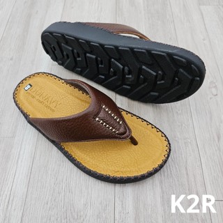 Dép kẹp nam da bò thật 100% đế cao su đúc quai may chắc chắn ntb-k2r