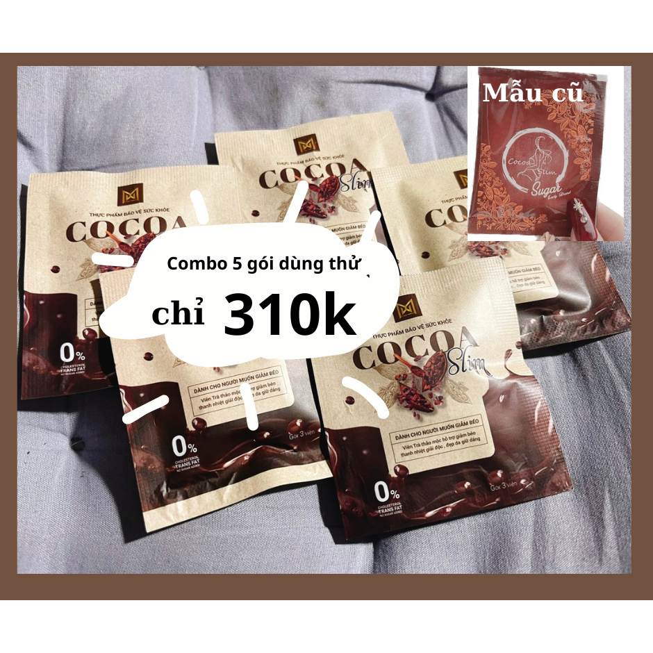 COMBO 5 GÓI COCOA SLIM DÙNG THỬ DẠNG VIÊN (1 GÓI 3 VIÊN )-HÀNG CHÍNH HÃNG CÔNG TY