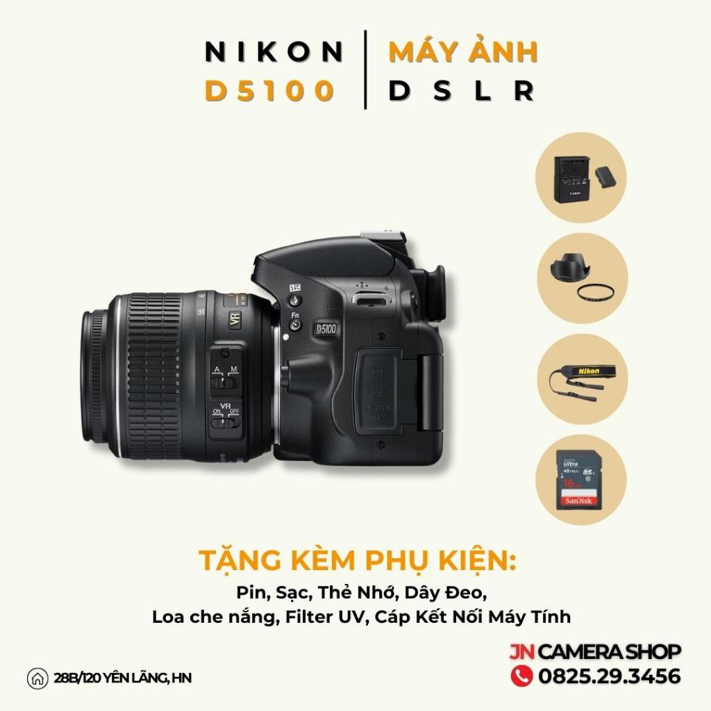 Bộ máy ảnh Nikon D5100 Kèm Ống Kính Màn hình xoay lật, Tặng fillter bảo vệ kính, Hood che Nắng