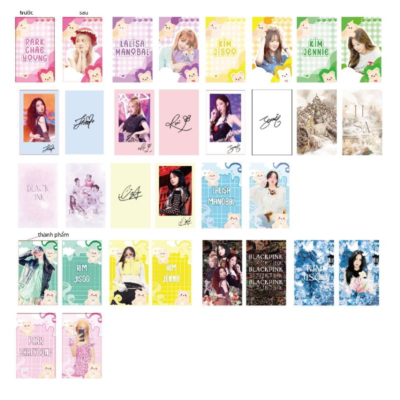 Combo 100 Thẻ Card Des 20 Mẫu Hình Nhóm Nhạc Nữ Black Pink | Giá Rẻ Nhất Shoppe