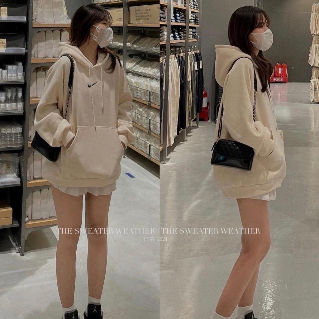 Áo hoodie NIKE có mũ form rộng cao cấp nam nữ chất nỉ bông form chuẩn unisex phong cách HDN73.