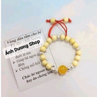 Vòng dâu tằm cho bé mệnh THỔ. D2 (tặng kèm hạt dâu và dây)
